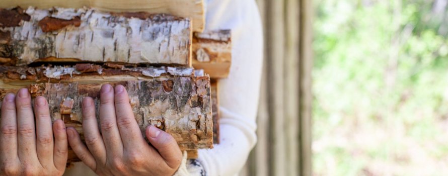 Meisje dat hout draagt