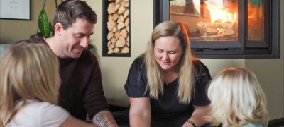 Noorse familie voor een peisinnsatsen Jøtul I 620 FR