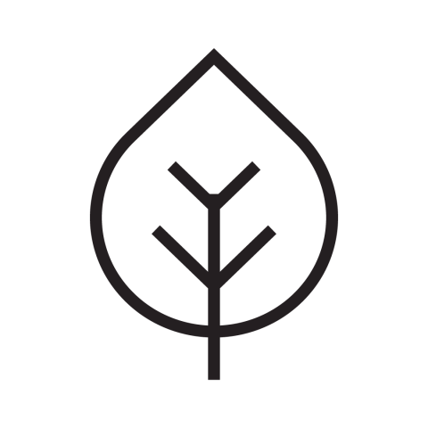 Een zwart boompictogram